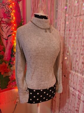 Bershka Plush Hoodie in Light Gray Size M